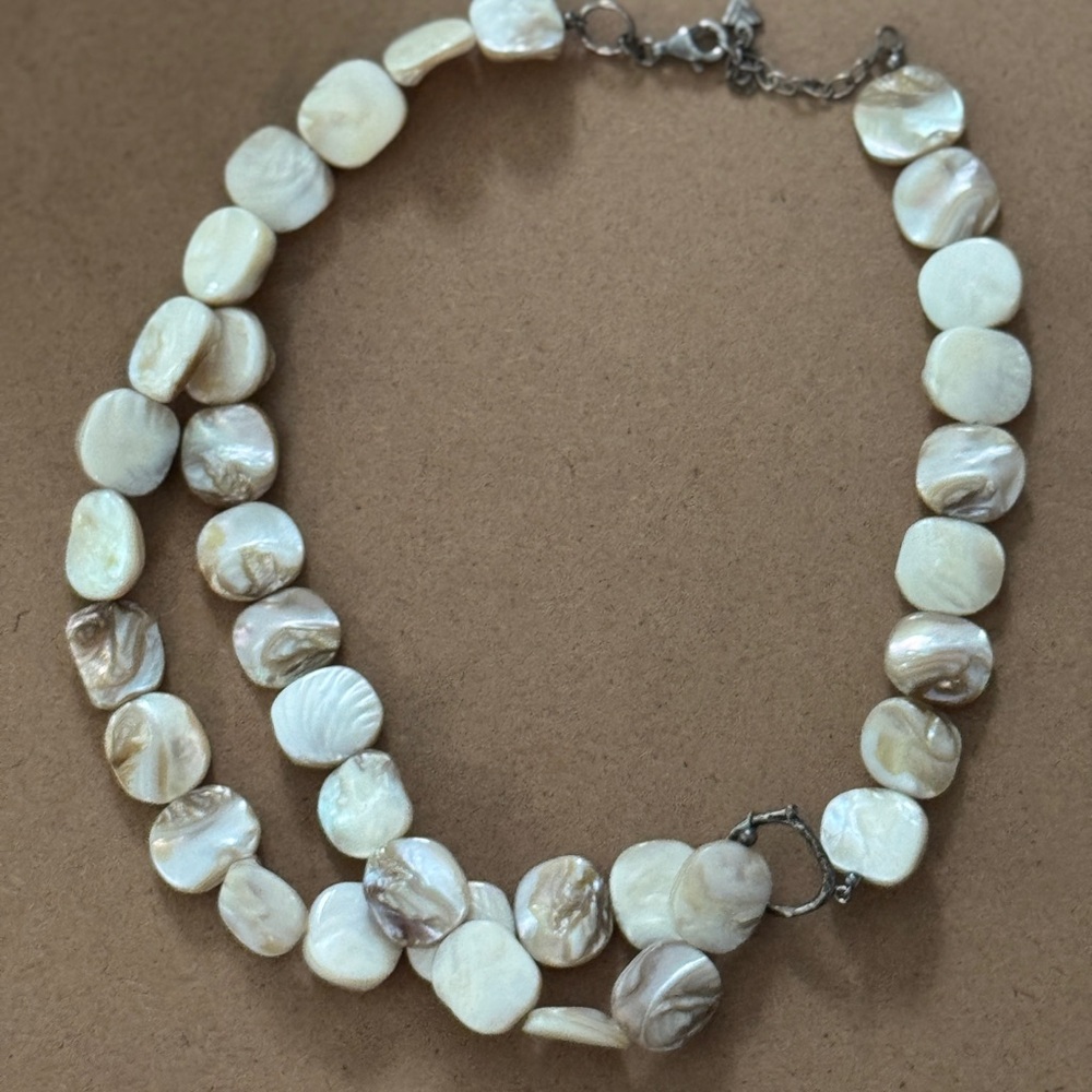 Elegant Cream Stone Necklace